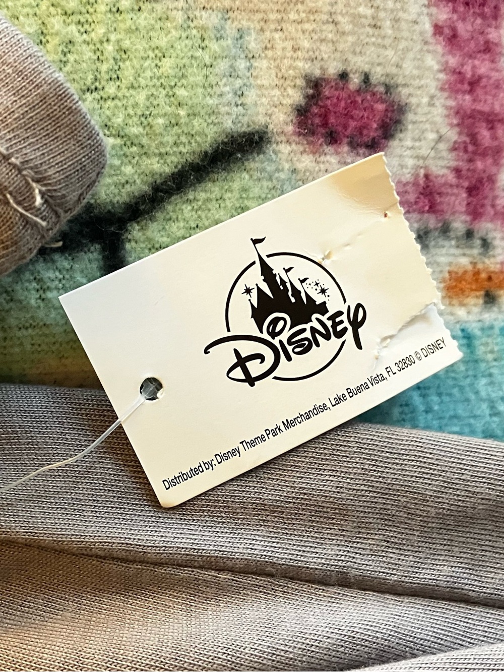 NWT Women’s Size Small Disney Light Gray V-Neck Tee with Navy Trim - Picture 5 of 6